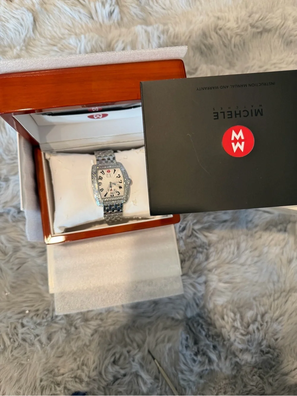 Michele XL Urban Stainless Steel Diamond Watch